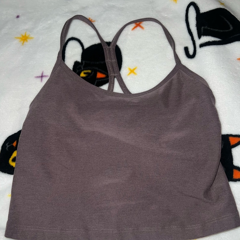 Beyond Yoga Spacedye Slim Racerback Cropped Tank Mauve Size Medium